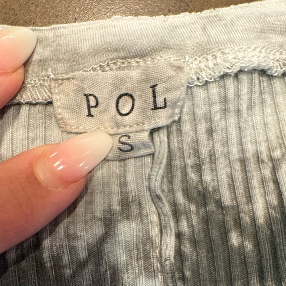 Pol Grey Tie Dye Long Sleeve Jersey Knit Babydoll Top Size S - Picture 14 of 15